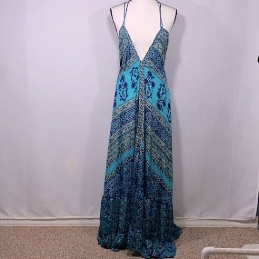 Earthbound boho floral print maxi dress S